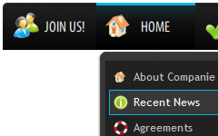 Horizontales Submenu dhtml navigationsleiste vorlagen Horizontales Submenu